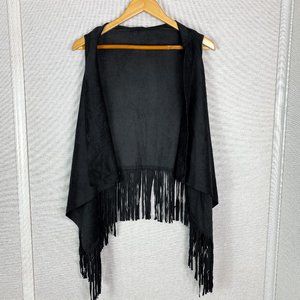 Black suede fringe vest!